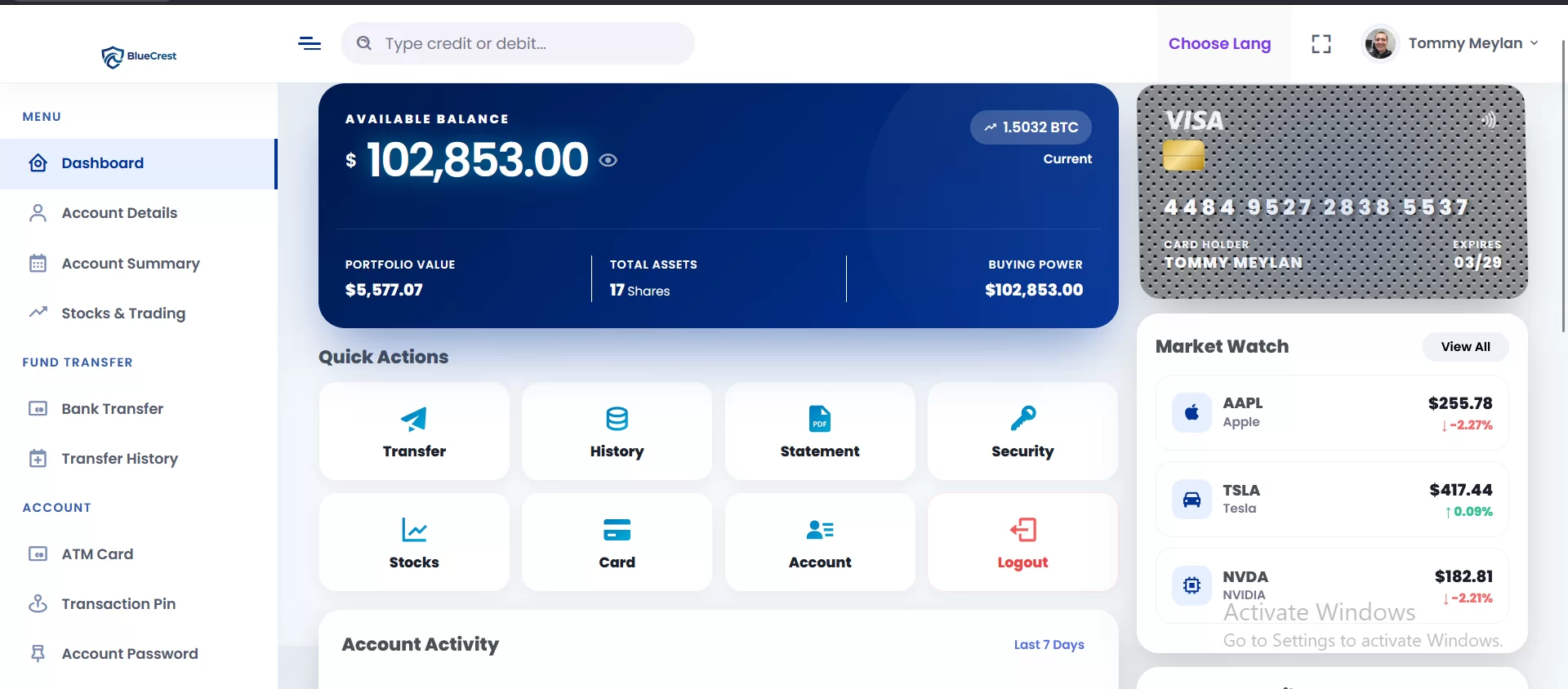 Bluecrest Online Banking